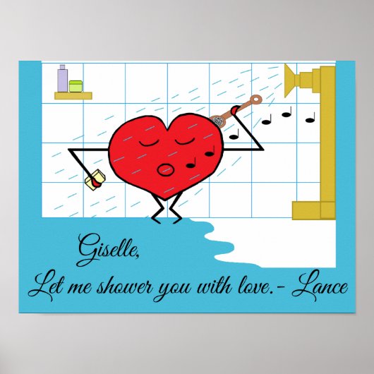 Duschströmung Liebe Poster (Vorne)