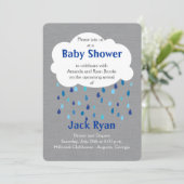 "Duschte mit Liebe-" Baby Jungen-Duschen-Einladung Einladung (Stehend Vorderseite)