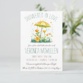 Duschte vor Liebe! Gelbes Brautparty Einladung (Stehend Vorderseite)