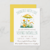 Duschte vor Liebe! Gelbes Brautparty Einladung (Vorne/Hinten)