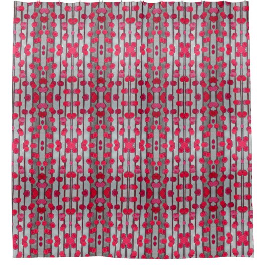Duschvorhang - 010 - Grau und Rot (Vorderseite)