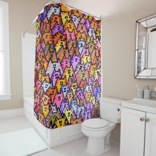 Duschvorhang - 024 - Katzen (Beispiel)