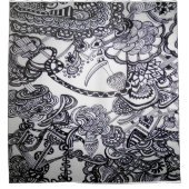 Duschvorhang - 058 - Bird and Chaos B&W (Vorderseite)