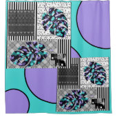 Duschvorhang Abstractes Patchwork-Quilting-Quilt r (Vorderseite)
