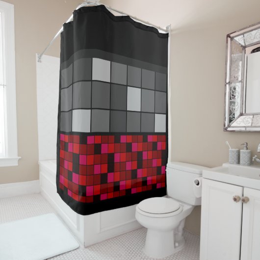 Duschvorhang Abstrakte Patchwork-Steppdecke (Beispiel)