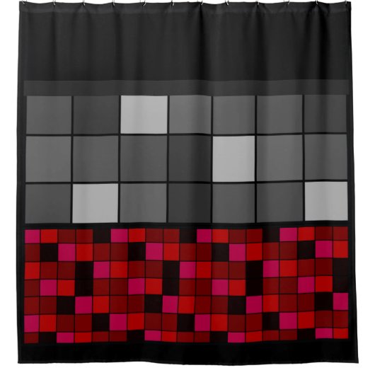 Duschvorhang Abstrakte Patchwork-Steppdecke (Vorderseite)