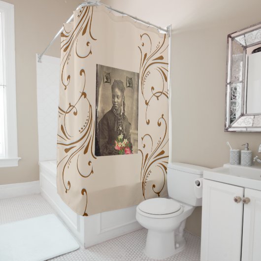 Duschvorhang Afrikanische Amerikanische Girl Flora (Beispiel)