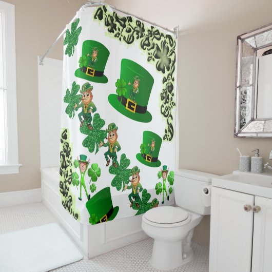 Duschvorhang am Saint Patrick's Day (Beispiel)