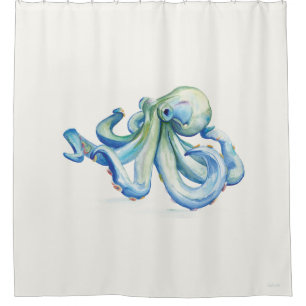 Duschvorhang am Ufer des Blue Octopus