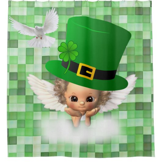Duschvorhang Angel am Saint Patrick's Day (Vorderseite)