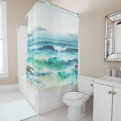 Duschvorhang Aquamarin Ocean Waves Strand Wasserfa (Beispiel)