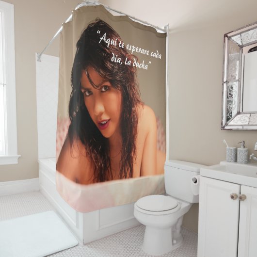 Duschvorhang / Aquí te espero cada día, la ducha (Beispiel)
