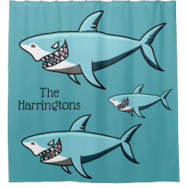 Duschvorhang aus coolem Hai individuelle Name