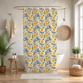 Duschvorhang aus gelbem Blumenmotiv