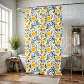 Duschvorhang aus gelbem Blumenmotiv