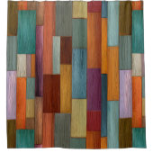 Duschvorhang aus Holzplanken (Vorderseite)