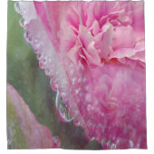 Duschvorhang aus Korallen, Gras und Peony-pink-Blü (Vorderseite)