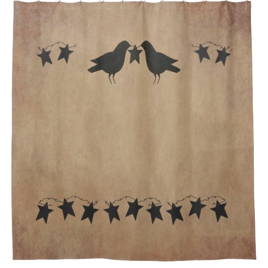 Duschvorhang aus Krähen und Sternen (Vorderseite)
