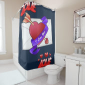 Duschvorhang aus Liebe-Blau-Valentinstag (Beispiel)