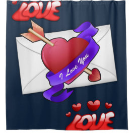 Duschvorhang aus Liebe-Blau-Valentinstag