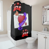 Duschvorhang aus Liebe, schwarzer Valentinstag (Beispiel)