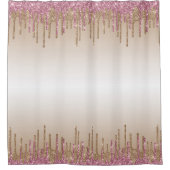 Duschvorhang aus lila und goldenen Glitzer (Vorderseite)