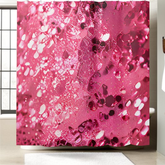 Duschvorhang aus Lush Pink Sequin