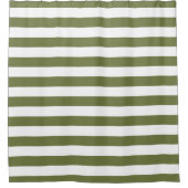 Duschvorhang aus Olivgrün und Weiß (Vorderseite)