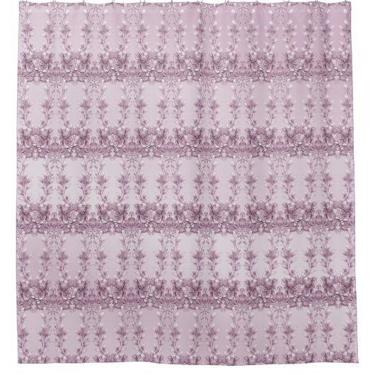 Duschvorhang aus rosa Blumenblättern (Vorderseite)