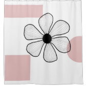Duschvorhang aus rosa Blumenmotiven (Vorderseite)