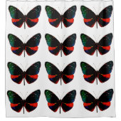 Duschvorhang aus Rot, Grün und Schwarz (Vorderseite)