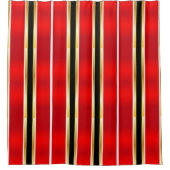 Duschvorhang aus Rot, Schwarz und Gold Streifen (Vorderseite)
