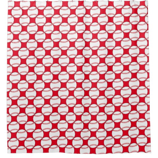 Duschvorhang aus Rot und Weiß (Vorderseite)