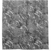 Duschvorhang aus schwarzem, grauem und weißem Marm (Vorderseite)