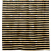 Duschvorhang aus schwarzem und goldgestreiftem Bad (Vorderseite)