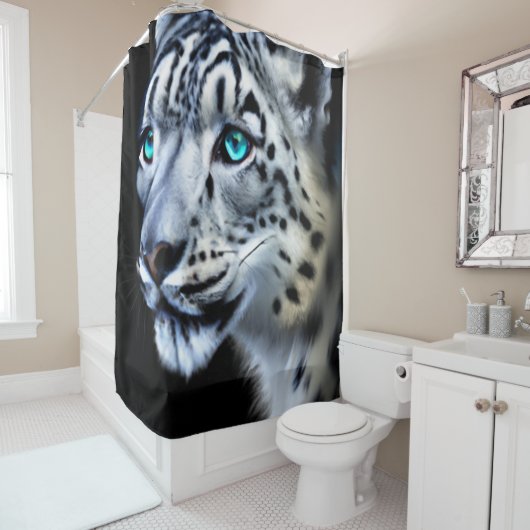 Duschvorhang aus Snow Leopard (Beispiel)