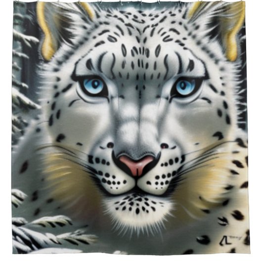 Duschvorhang aus Snow Leopard (Vorderseite)