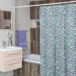 Duschvorhang aus Tiny Blue & Green Blume