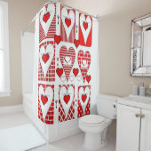 Duschvorhang aus Vintagem Rot (Beispiel)