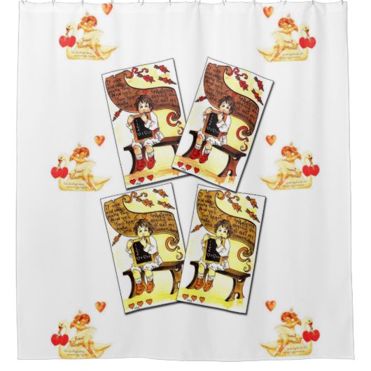 Duschvorhang aus weißem Valentinstag Liebe (Vorderseite)