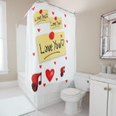 Duschvorhang aus weißem Valentinstag Liebe (Beispiel)