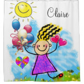 Duschvorhang Balloons Sun Girl (Vorderseite)