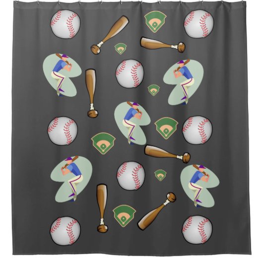 Duschvorhang Baseball (Vorderseite)