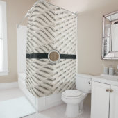Duschvorhang Beige Schwarz (Beispiel)