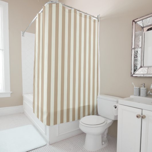 Duschvorhang Beige Streifen (Beispiel)