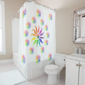 Duschvorhang - Blätter des Farbrads im Kreis (Beispiel)