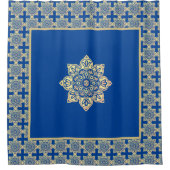 Duschvorhang blau und goldene Medaille (Vorderseite)