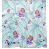 Duschvorhang Blue Lila Baby Angels Feathers (Vorderseite)