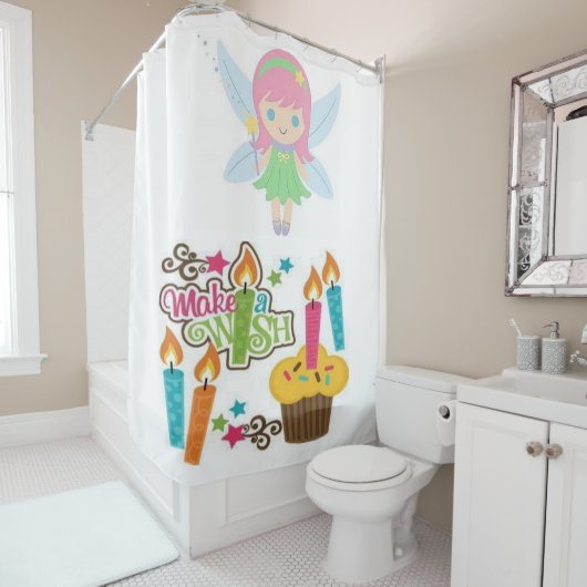 Duschvorhang Blumen machen einen Wunsch (Beispiel)