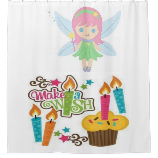 Duschvorhang Blumen machen einen Wunsch (Vorderseite)